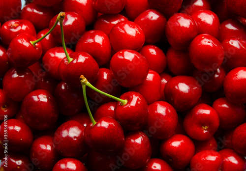 Sweet cherries as a background