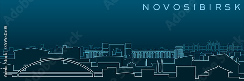 Novosibirsk Multiple Lines Skyline and Landmarks