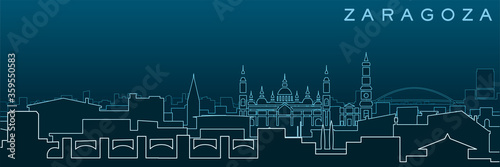 Zaragoza Multiple Lines Skyline and Landmarks