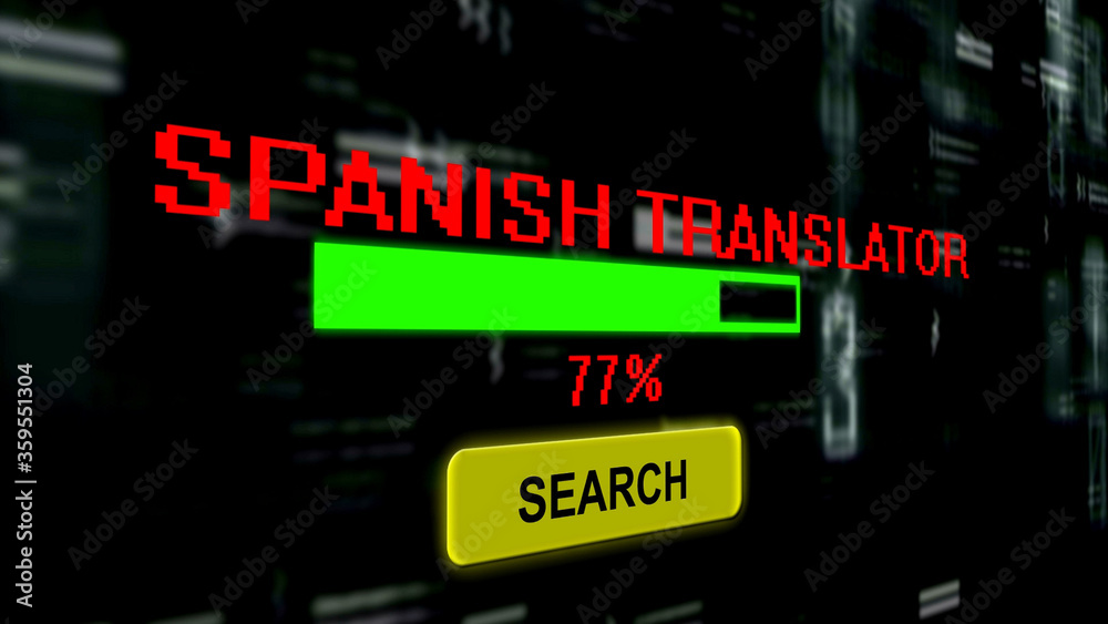 Search for Spanish translator online progress bar