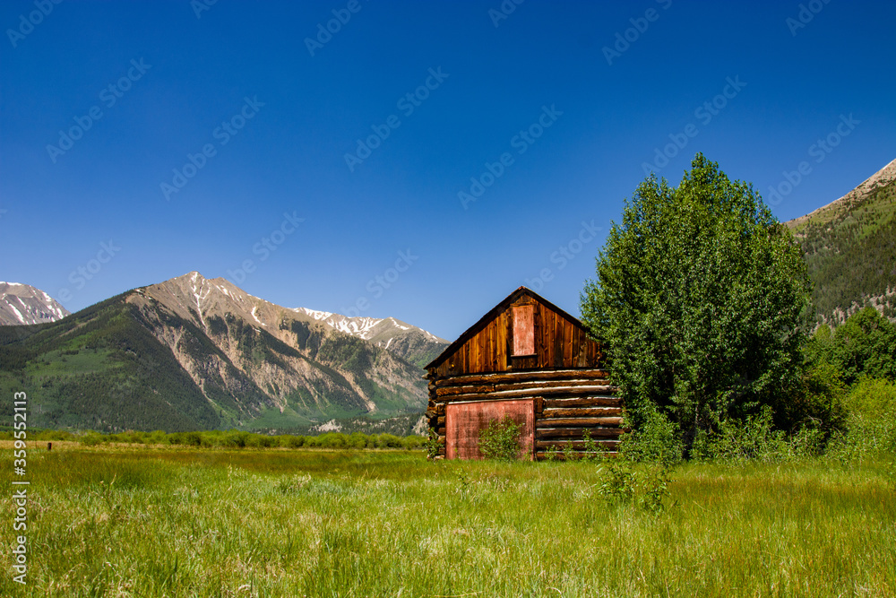 barn in the mountains