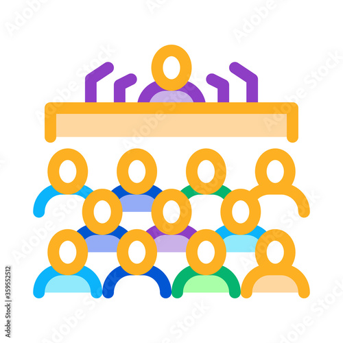 press conference icon vector. press conference sign. color symbol illustration