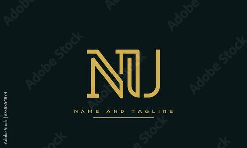 NU ,UN ,N ,U Letter Logo Design with Creative Modern Trendy Typography