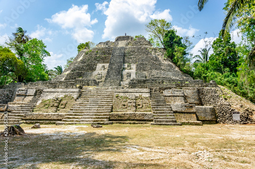 Lamanai Temple Mayan Ruins in Belize. photo