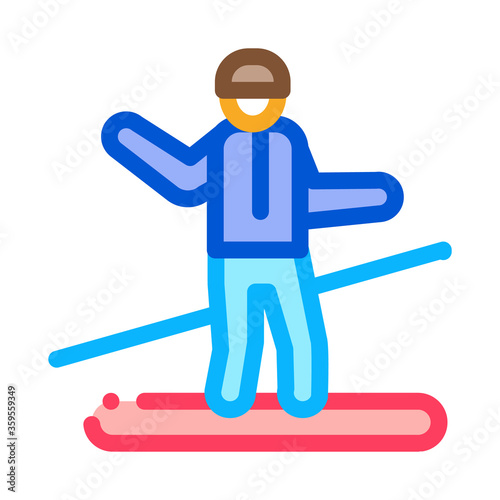 snowboarder slalom icon vector. snowboarder slalom sign. color symbol illustration