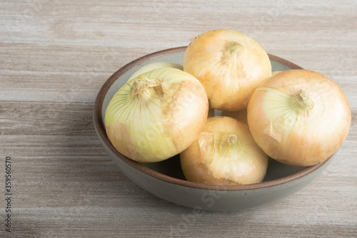 Authentic Sweet Southern White Onions On A Ceramic Bowl