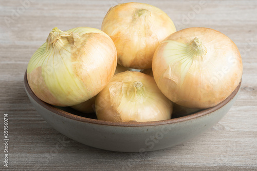 Authentic Sweet Southern White Onions On A Ceramic Bowl