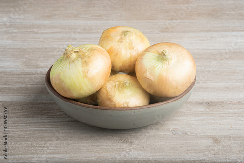 Authentic Sweet Southern White Onions On A Ceramic Bowl