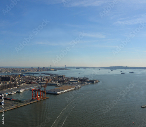NYC Harbor From Above © Laura