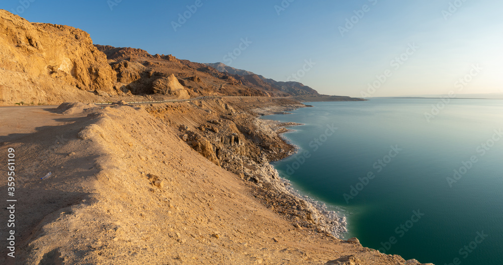 Coastline of Dead Sea, Panorama, Jordan