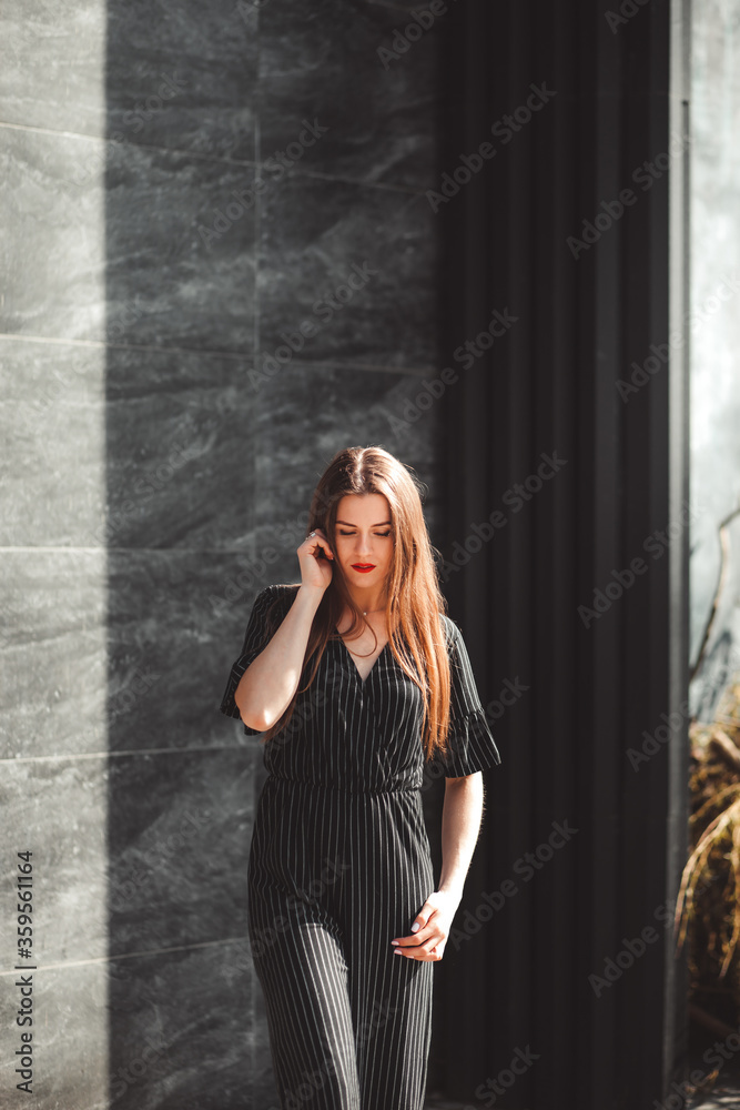 beautiful model on the city streets beautiful model on the city streets
