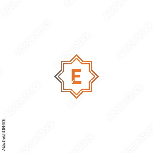 Square E logo letters design