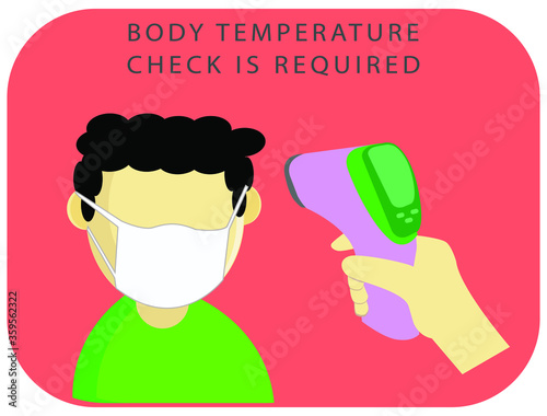 vector illustration of temperature check befor enter the school