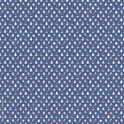Seamless geometric pattern. Repeated mini triangles. Grunge scales or scallop texture. Kite shapes. Shabby digital paper