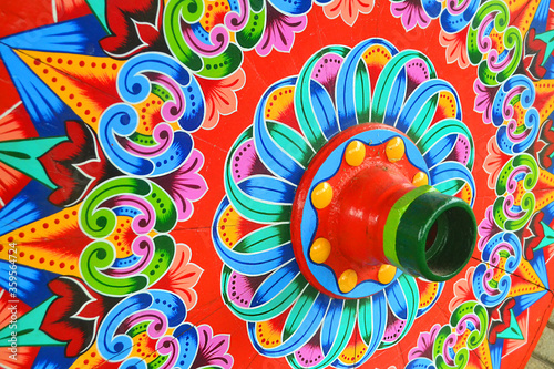 Colorful Costa Rican traditional wagon wheel photo