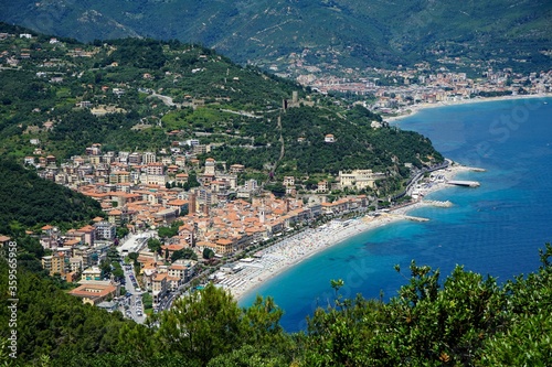 A panoramic view of Noli  Liguria - Italy