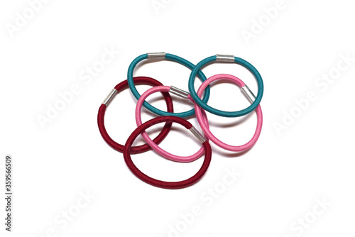 Colored hairbands isolated in white background