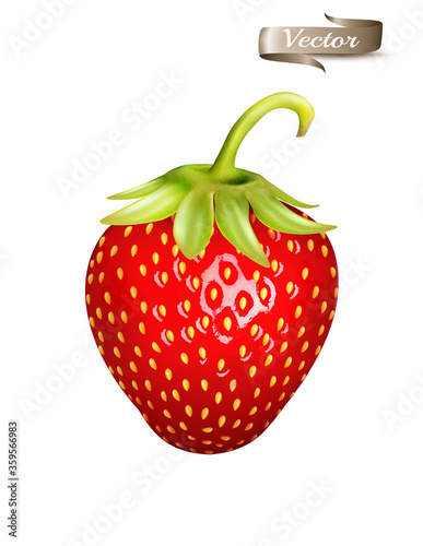 Red strawbery. Realistic 3d isolated vector.