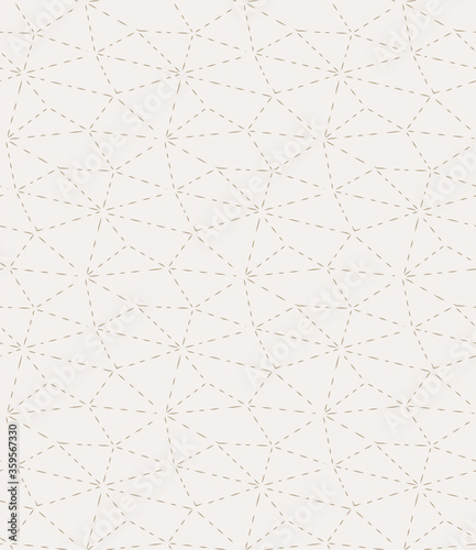 Seamless Linear Graphic Hexagon Background Pattern. Continuous Tileable Vector Geo Textile Texture. Repetitive Ornate Triangular 