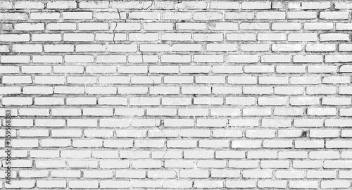 Abstract old white brick wall textured background