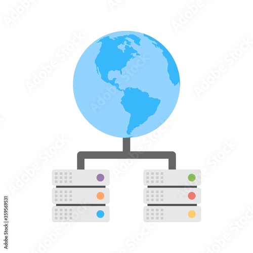 Global network server icon illustration. Internet sign.