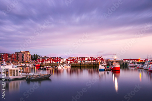Bodo, Norway - August 2th, 2018: View of the Port of Bodo at evening in summer, Norway. © Ruben