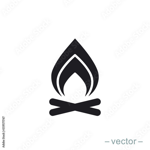 Bonfire logo template. Solid icon style. Vector illustration. EPS 10.