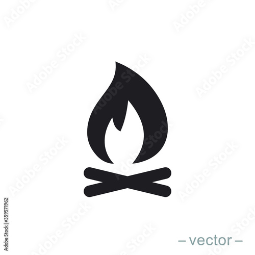 Bonfire logo template. Solid icon style. Vector illustration. EPS 10.