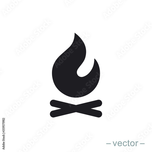 Bonfire logo template. Solid icon style. Vector illustration. EPS 10.