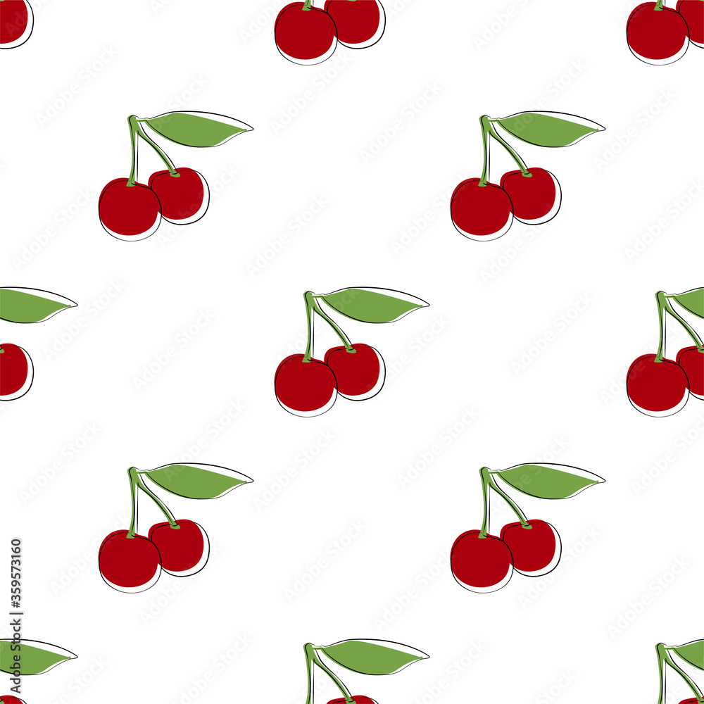 Cherry. Seamless Vector Patterns Cherry. Seamless Vector Patterns