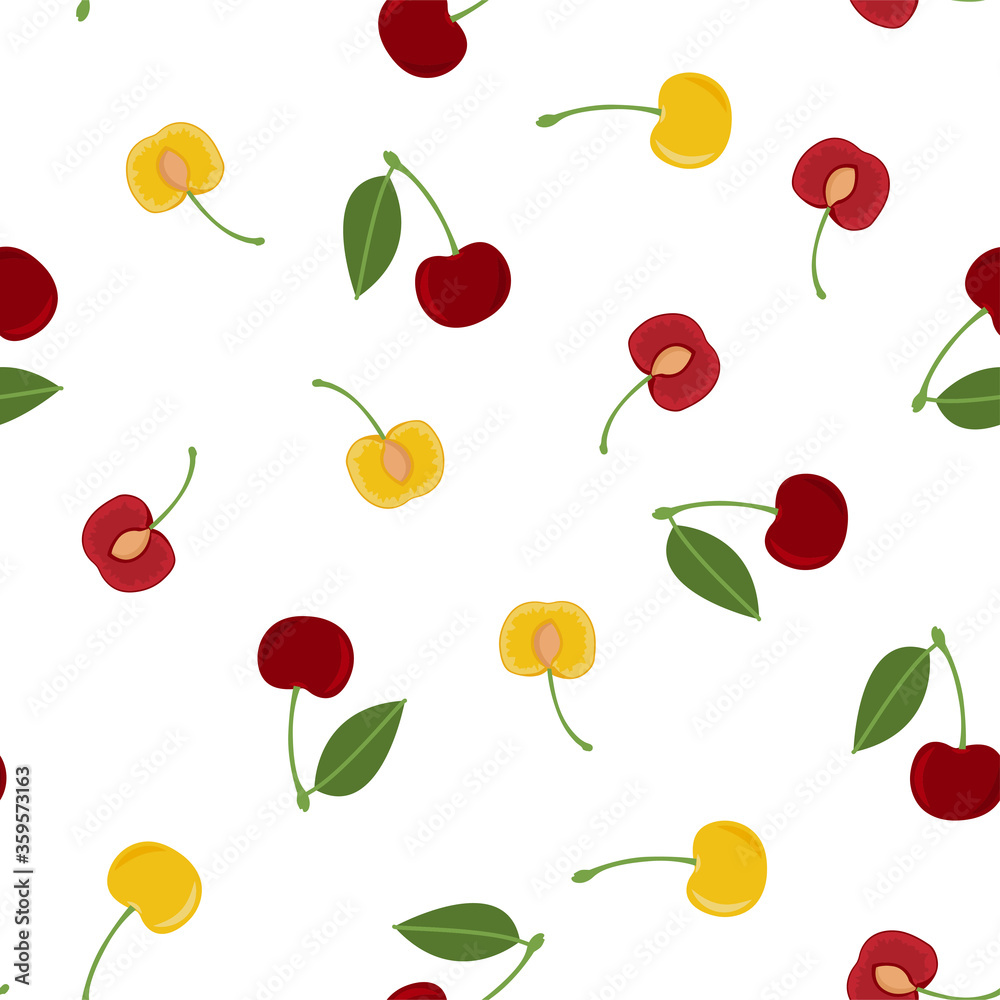Cherry. Seamless Vector Patterns