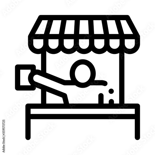 street food seller icon vector. street food seller sign. isolated contour symbol illustration
