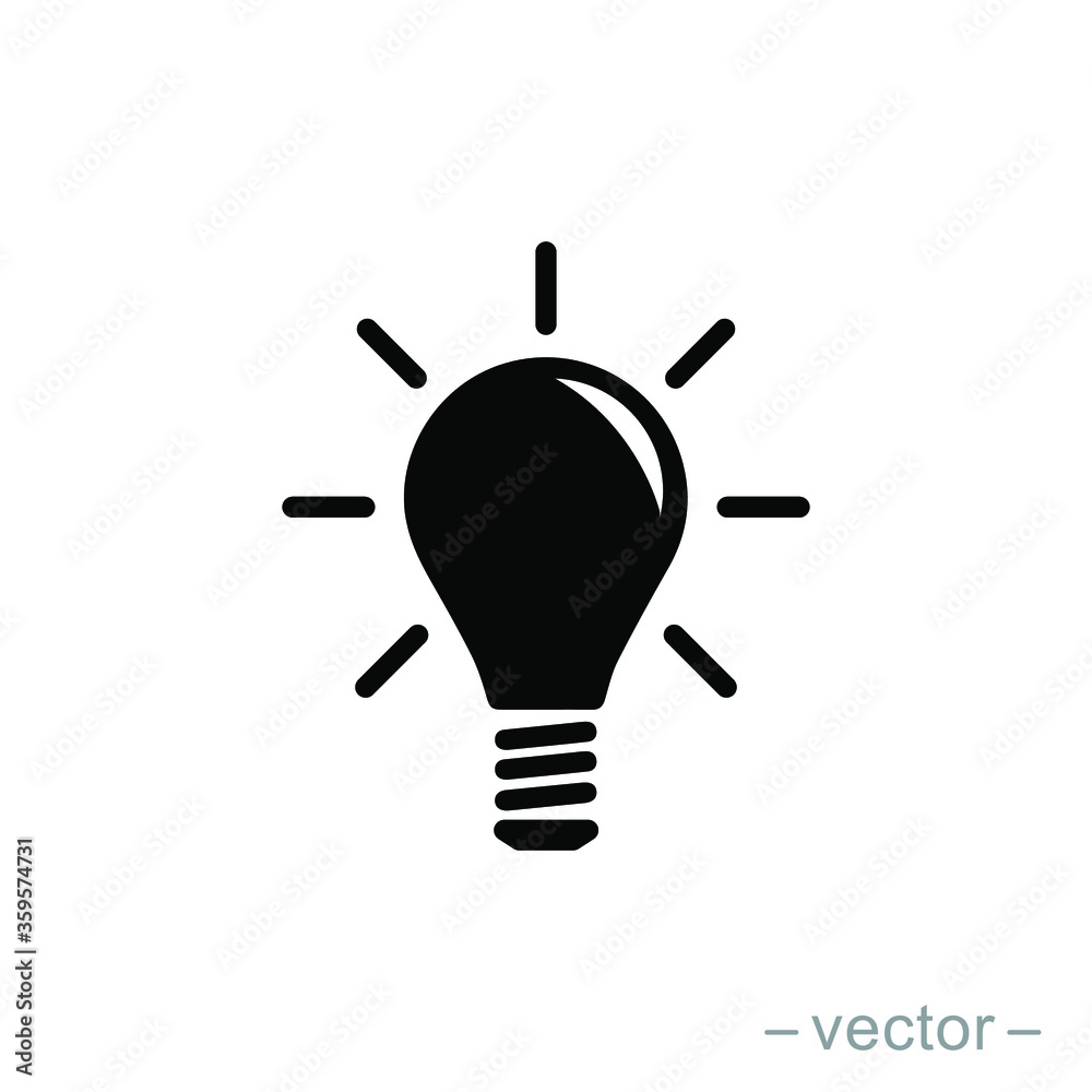 Bulb light vector icon. Lighting Electric lamp illustration symbol. Idea sign or logo. Bulb light vector icon. Lighting Electric lamp illustration symbol. Idea sign or logo.