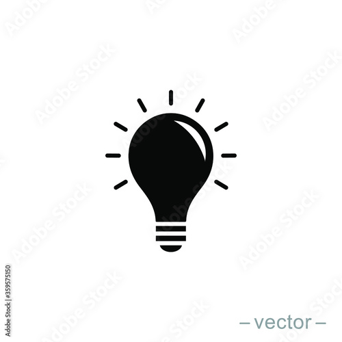 Bulb light vector icon. Lighting Electric lamp illustration symbol. Idea sign or logo.