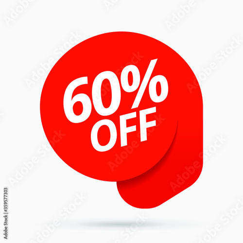 Sale of special offers. Discount with the price is 60. An ad with a red tag for an advertising campaign at retail on the day of purchase. vector illustration. EPS 10