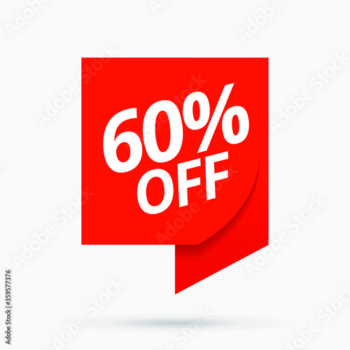 Sale of special offers. Discount with the price is 60. An ad with a red tag for an advertising campaign at retail on the day of purchase. vector illustration. EPS 10