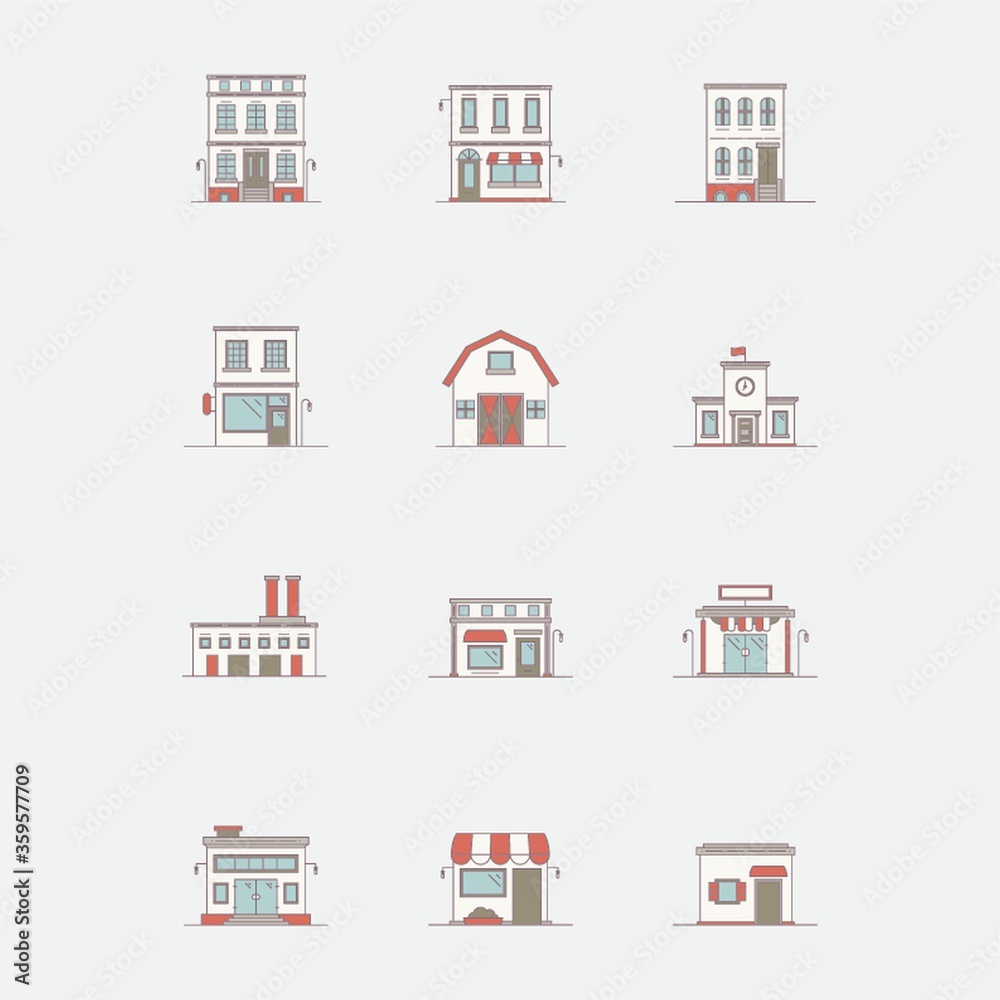 Set of buildings Set of buildings