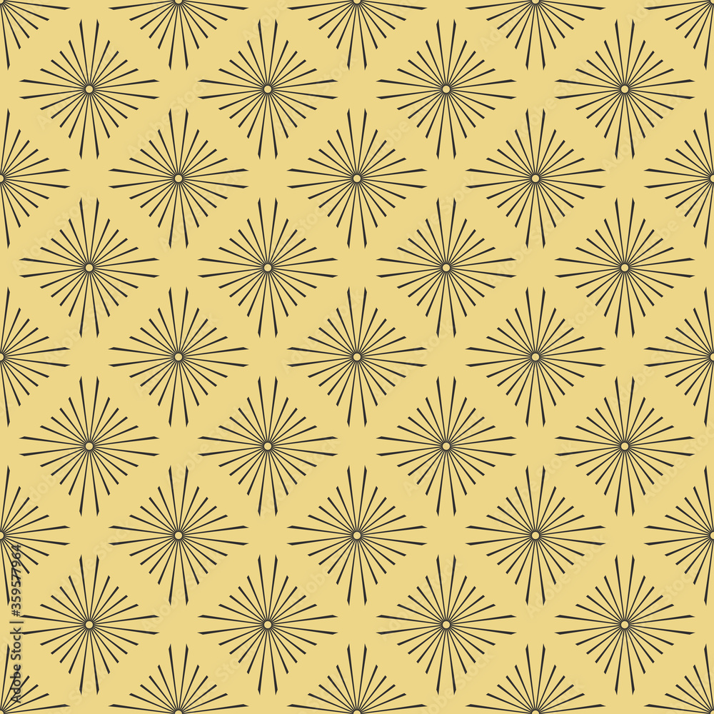 Geometric pattern with lines in the shape of a rhombuses. Seamless background. Black and golden texture. Graphic modern pattern. Simple lattice graphic design.