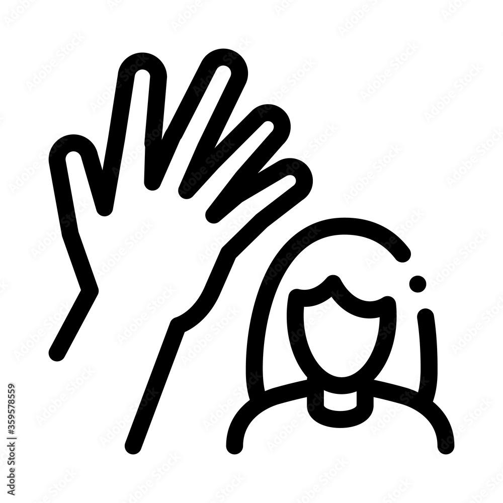 woman hitting icon vector. woman hitting sign. isolated contour symbol illustration woman hitting icon vector. woman hitting sign. isolated contour symbol illustration