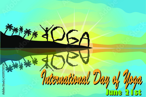 A vector about the commemoration of International Yoga Day, June 21st