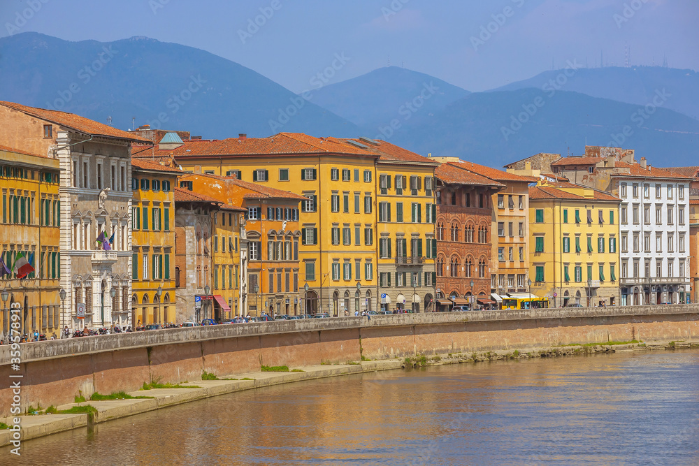 Fototapeta premium Pisa city downtown skyline cityscape in Italy