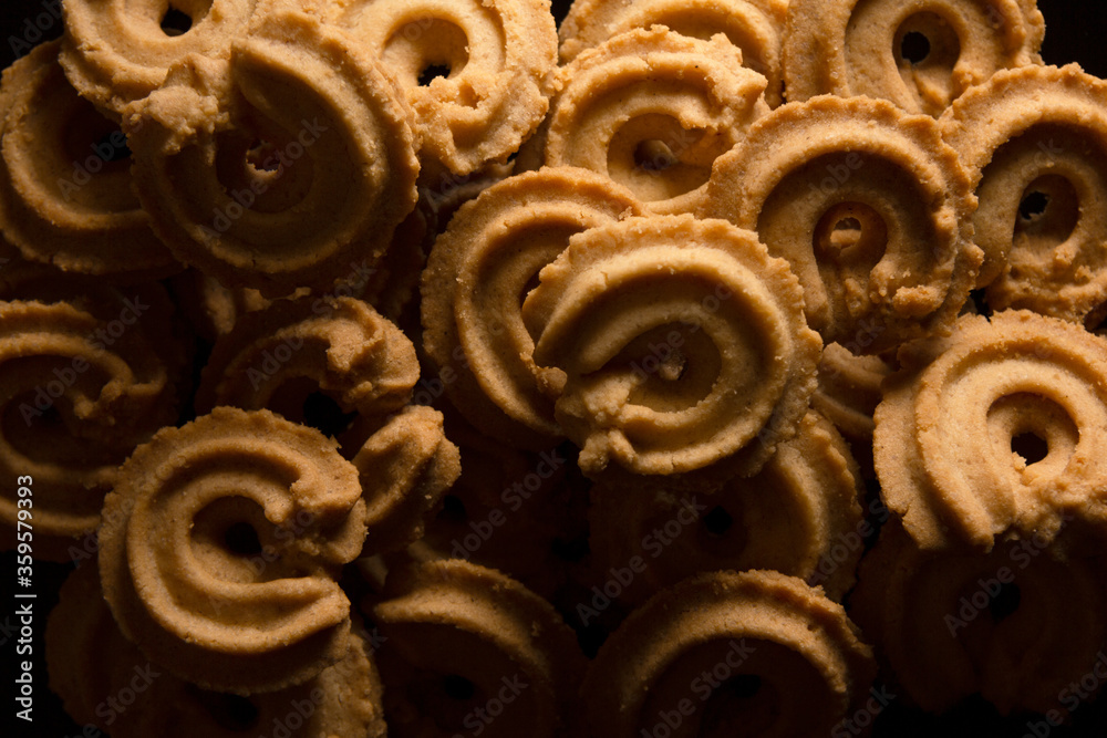 Close-up of vanilla cookies isolated texture Close-up of vanilla cookies isolated texture