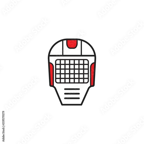 A goalie helmet illustration.