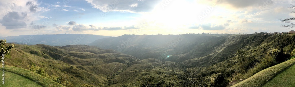 landscape, sky, mountain, panorama, nature, view, blue, clouds, city, cloud, panoramic, green, valley, travel, summer, hill, mountains, aerial, sun, sunset, village,colombia, beautiful, forest