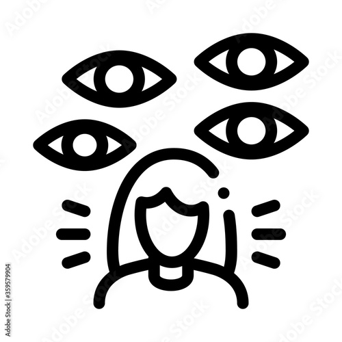 eyes looking woman icon vector. eyes looking woman sign. isolated contour symbol illustration
