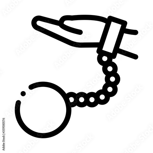 hand chained to load icon vector. hand chained to load sign. isolated contour symbol illustration
