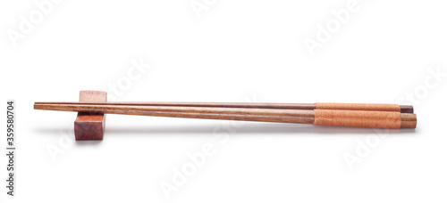 Fotografia Wooden chopsticks isolated on white background