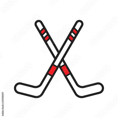 Ice hockey sticks illustration.