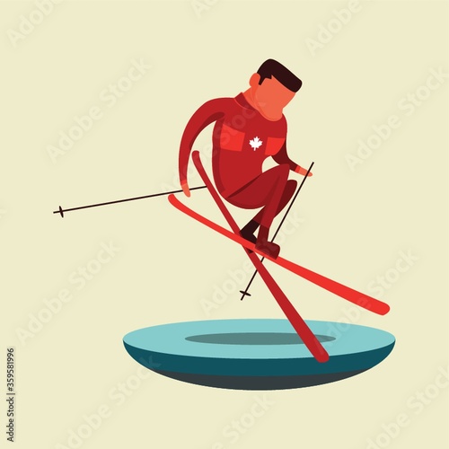 A man skiing illustration.
