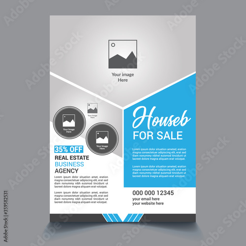 Modern Realestate Flyer Design template editable vector, flyer poster design for home business
